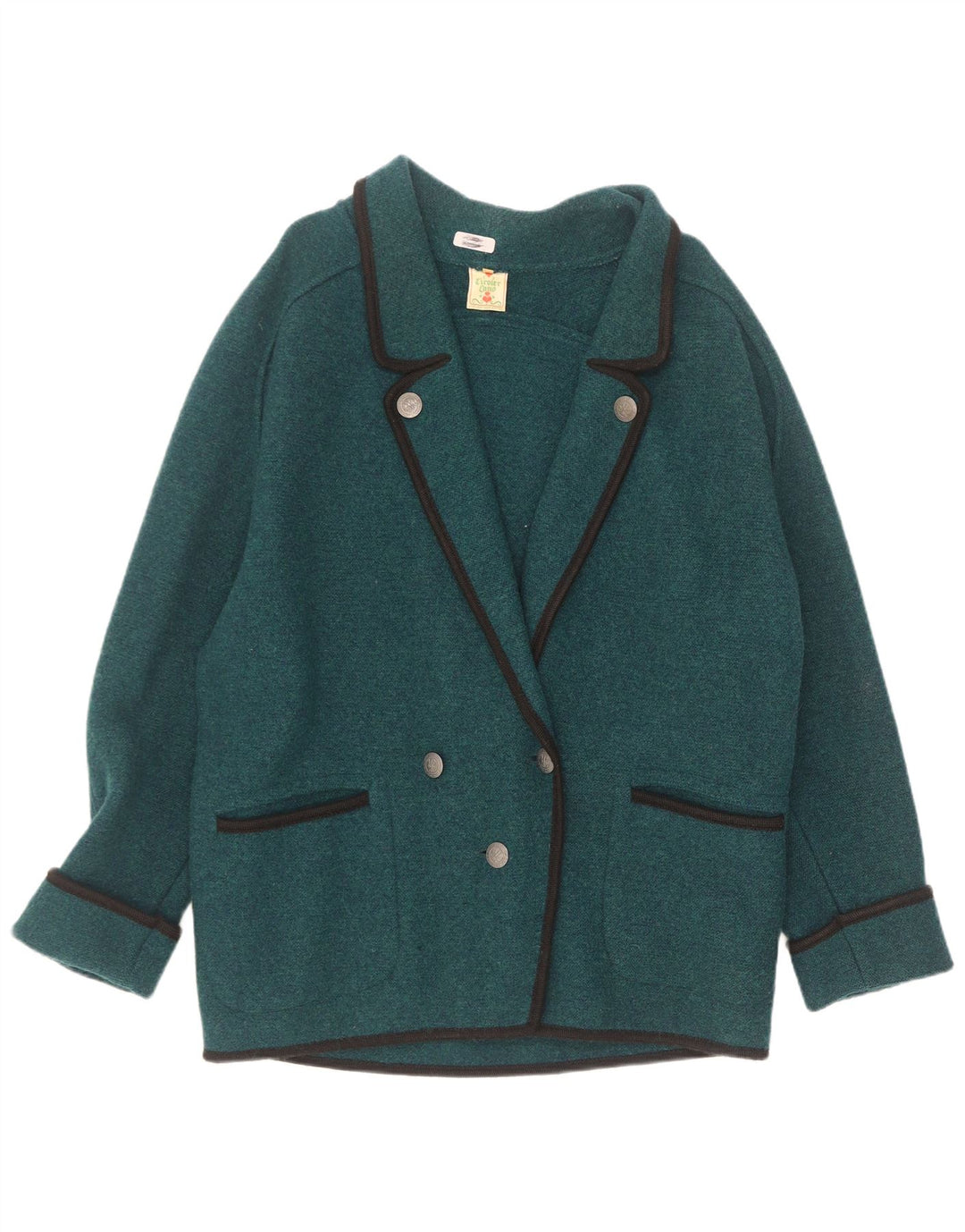 Vintage Dame Oversized Dobbeltradet Blazer Jakke EU 38 Medium Grøn
