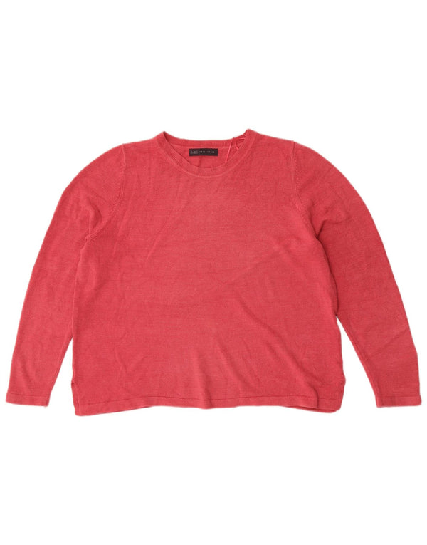 Marks & Spencer Dame Boat Neck Jumper Sweater UK 18 XL Rød Akryl