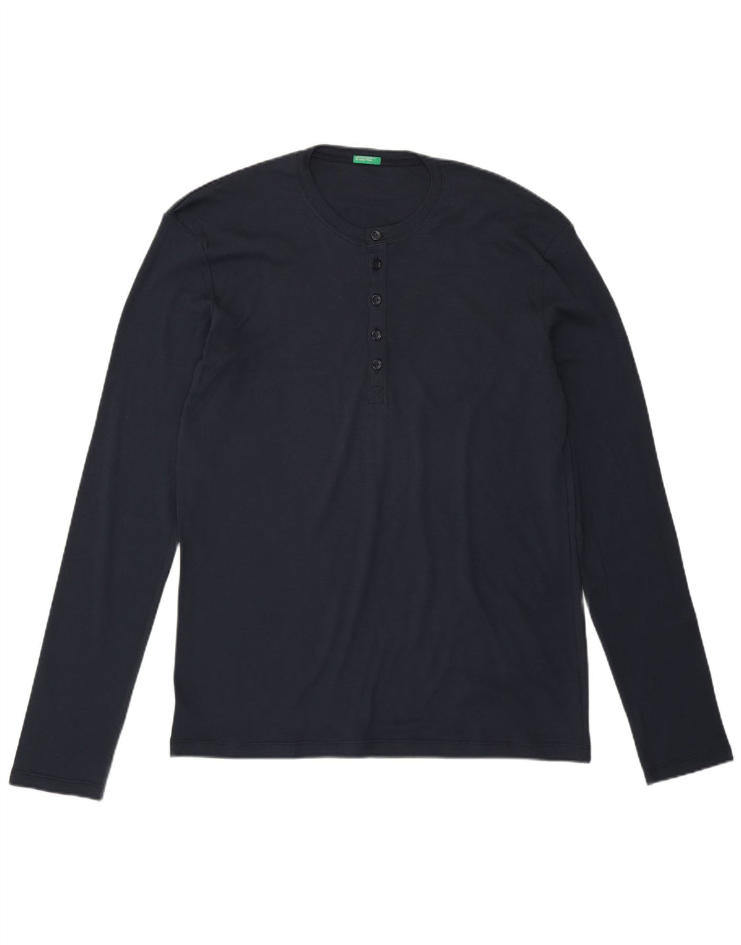 Benetton Herre Top Langærmet 2XL Navy Blue Bomuld
