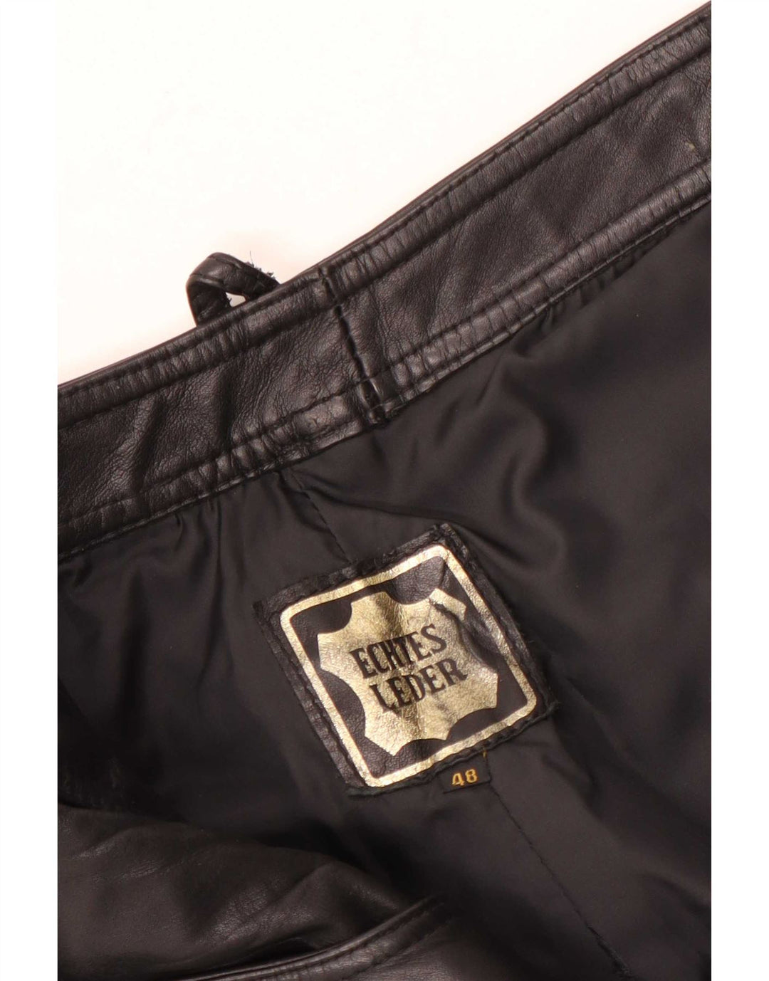 Vintage dame bootcut læderbukser W28 L30 sort læder
