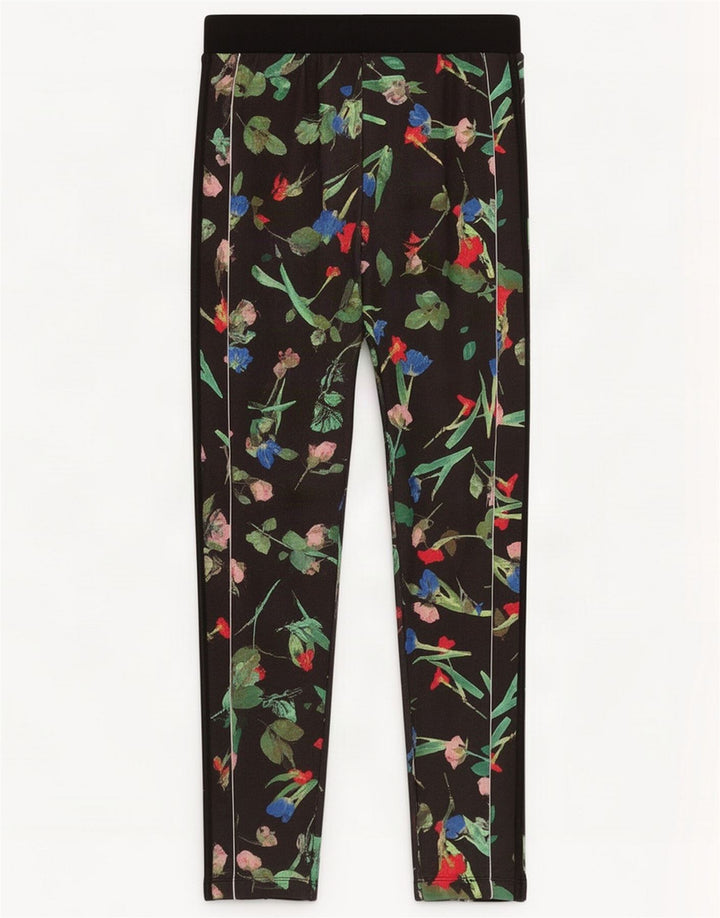Adidas Dame Leggings UK 10 Small Black Floral Polyester