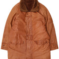 Mirella Herre Sherpa Læder Frakke UK 44 2XL Brun Læder