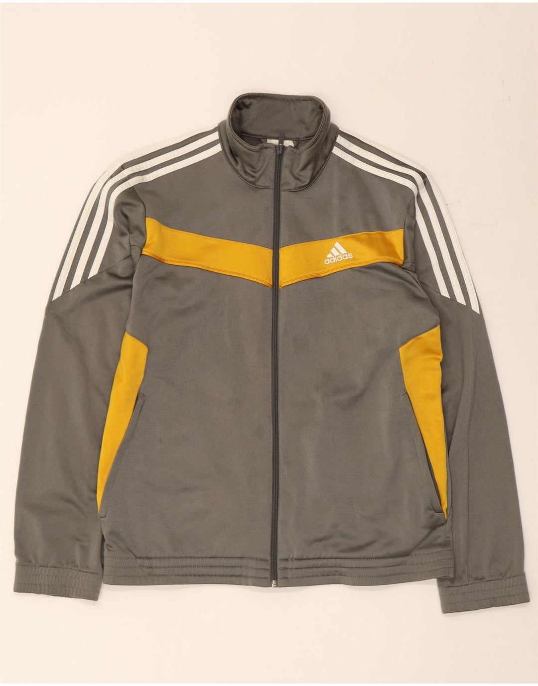 Adidas Træningsdragt til mænd, topjakke, lille grå farveblok polyester