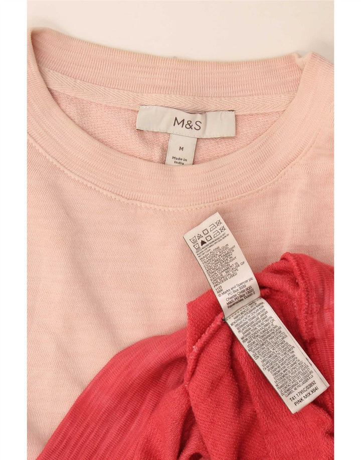 Marks & Spencer Dame Sweatshirt Jumper UK 14 Medium Pink Colourblock