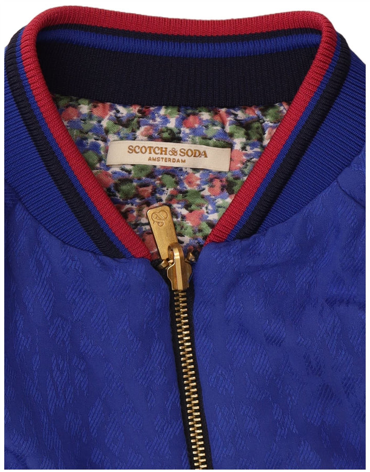 Scotch & Soda Vendbar Damejakke UK 14 Medium Blue Floral