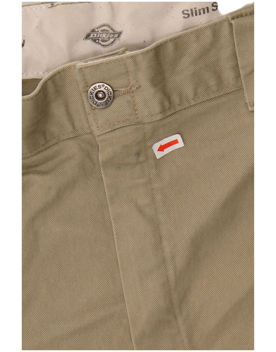 DICKIES Herre Slim Skinny Chino Bukser W38 L34 Beige Bomuld