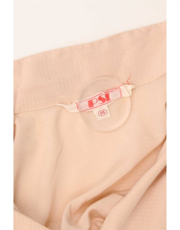 Vintage dameskjorte bluse UK 14 Medium Beige Plettet