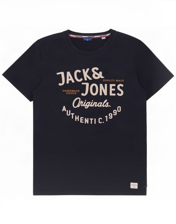 Jack & Jones Grafisk T-shirt top til mænd XL Navyblå bomuld
