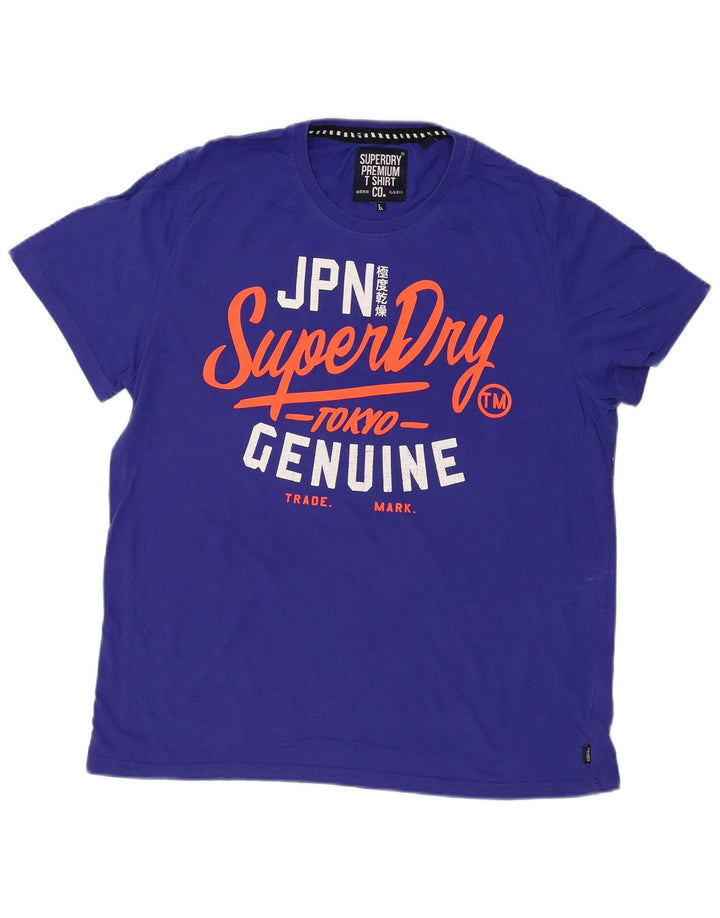 Superdry Grafisk T-shirt top til mænd 2XL blå bomuld