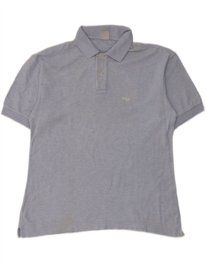 FILA Mens Polo Shirt IT 48 Medium Blue Cotton Vintage Fila and Second-Hand Fila from Messina Hembry 
