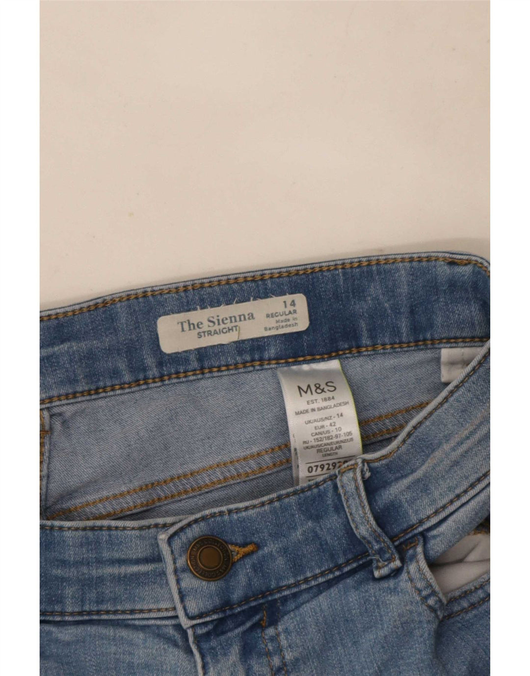 Marks & Spencer Womens The Sienna Straight Jeans UK 14 Medium W30 L29 Blue