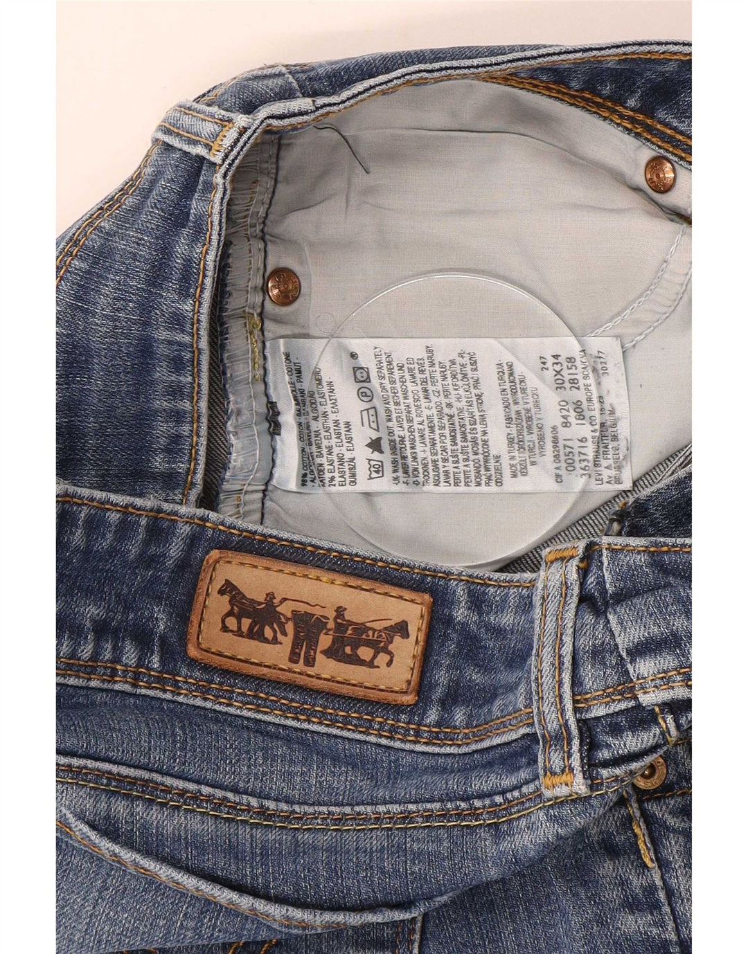 Levi's Dame 571 Slim Jeans W30 L31 Blå Bomuld