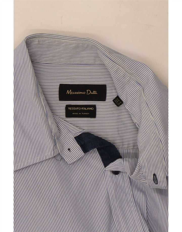Massimo Dutti Herreskjorte XL Blå Nålestribe