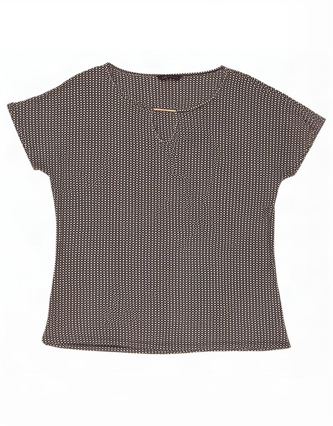 Marks & Spencer Damebluse Top UK 14 Stor sort plettet viskose