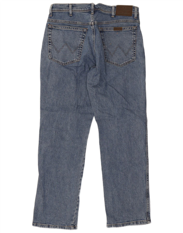 Wrangler Herre Regular Fit Straight Jeans W34 L30 Blå Bomuld
