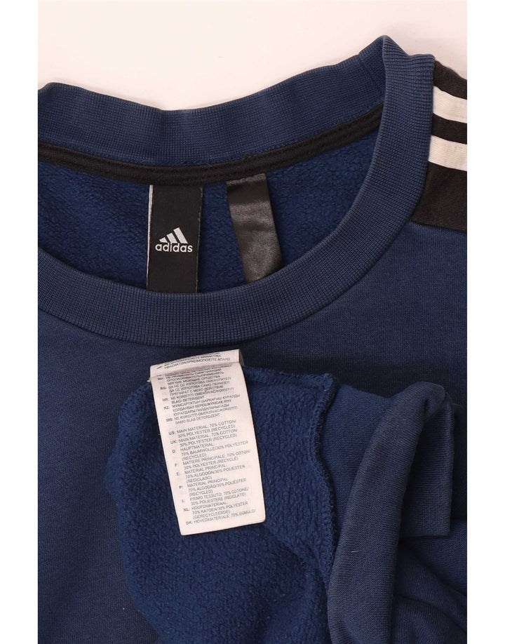 Adidas Sweatshirt Jumper til mænd Medium Blue Colourblock Bomuld
