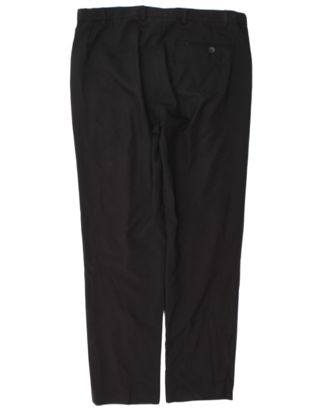 Marks & Spencer Herre Straight Regular Suit Bukser W38 L33 Sort Polyester