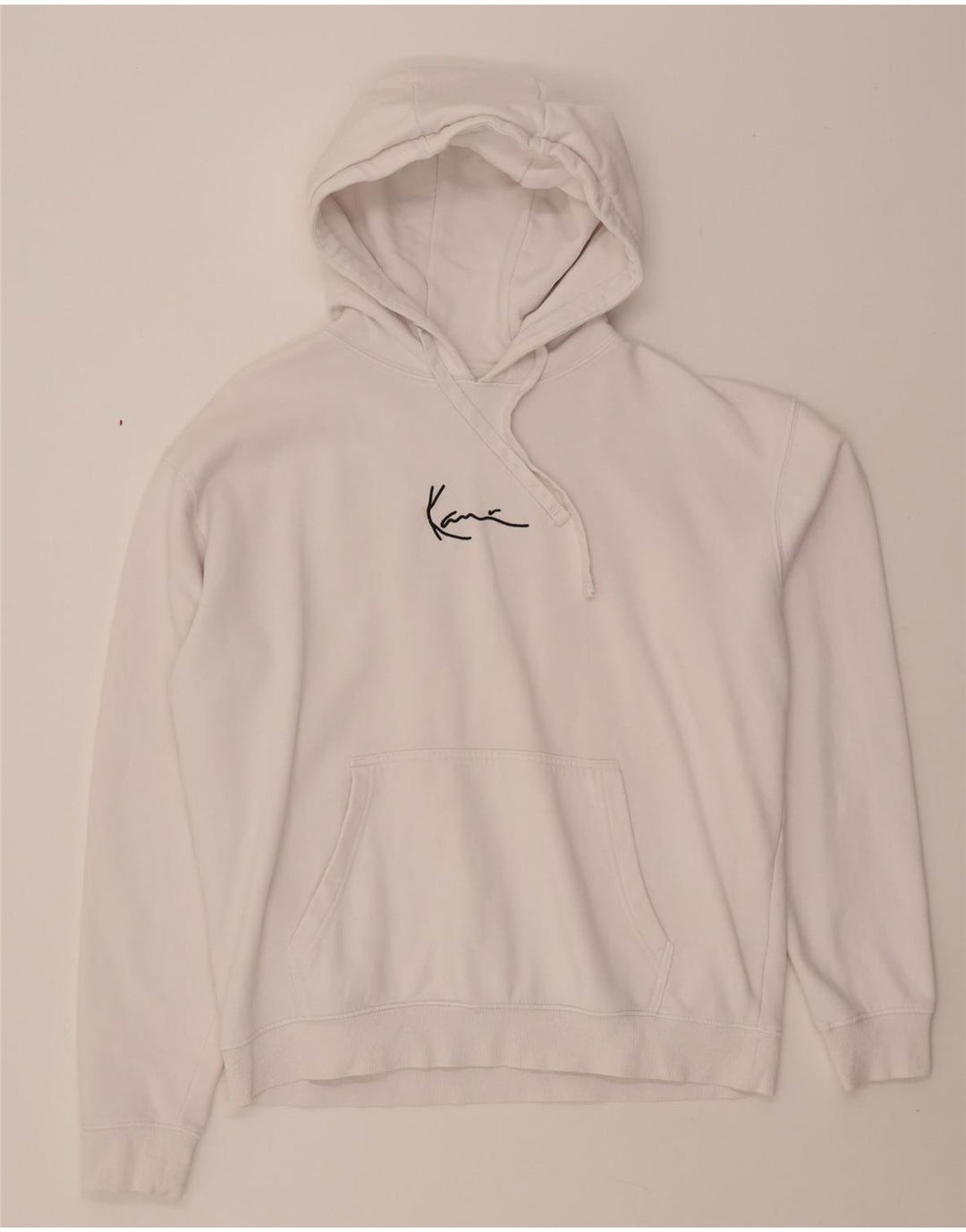 KARL KANI Herre Loose Fit Grafisk Hoodie Jumper Lille Hvid Bomuld