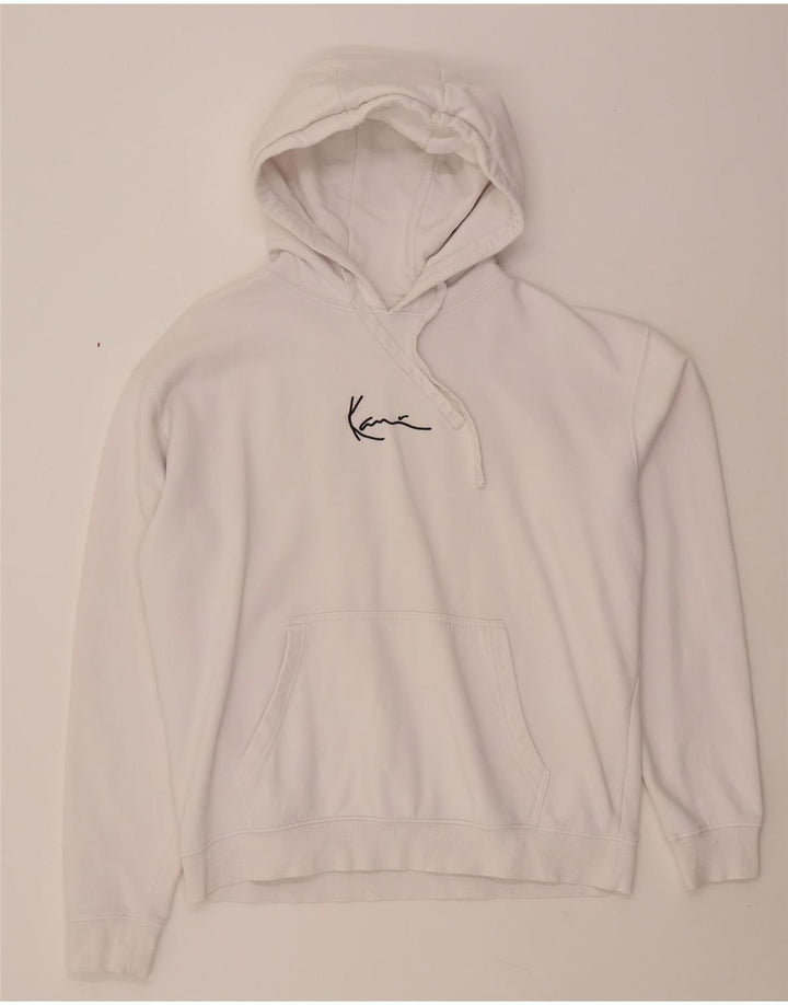 KARL KANI Herre Loose Fit Grafisk Hoodie Jumper Lille Hvid Bomuld