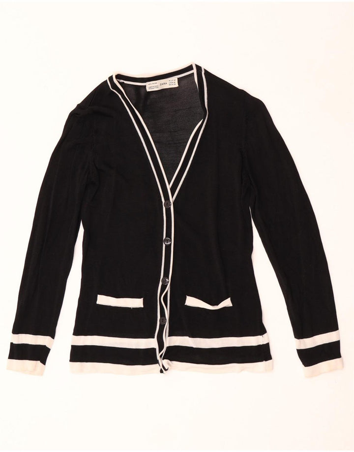 Zara Dame Cardigan Sweater UK 12 Medium Sort Colourblock Rayon
