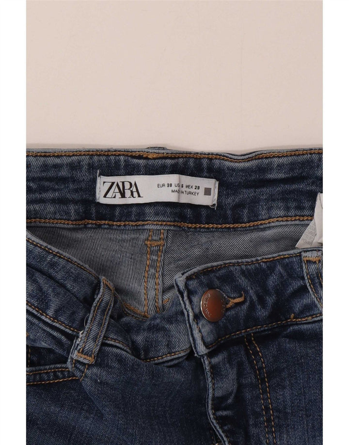 Zara Dame Flared Jeans EU 38 Small W28 L32 Blå Bomuld