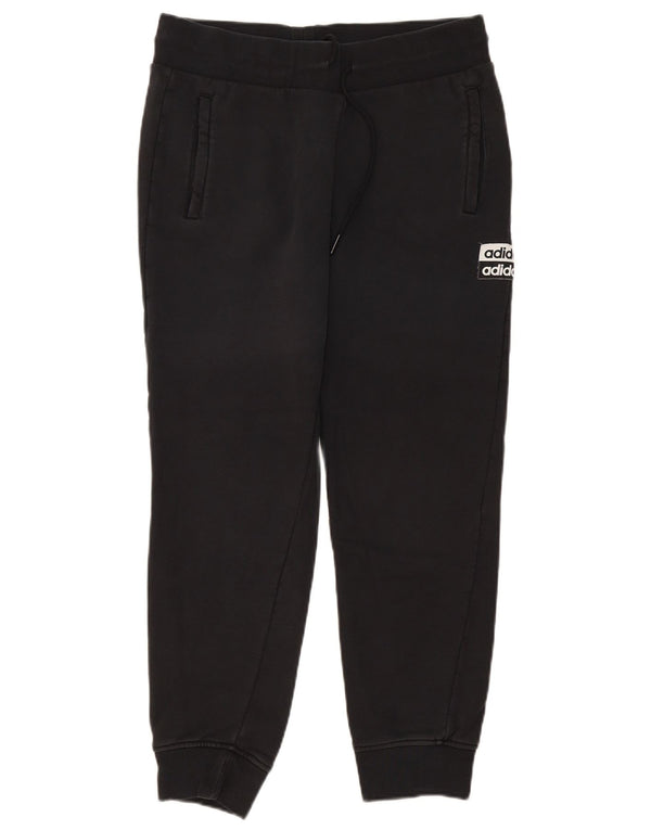 Adidas Womens Graphic Tracksuit Trousers Joggers UK 16 Large Black Cotton