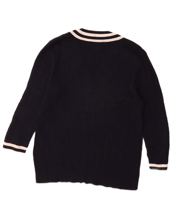 CHAPS Dame Classics 3/4-ærmet V-hals sweater UK 18 XL Marineblå