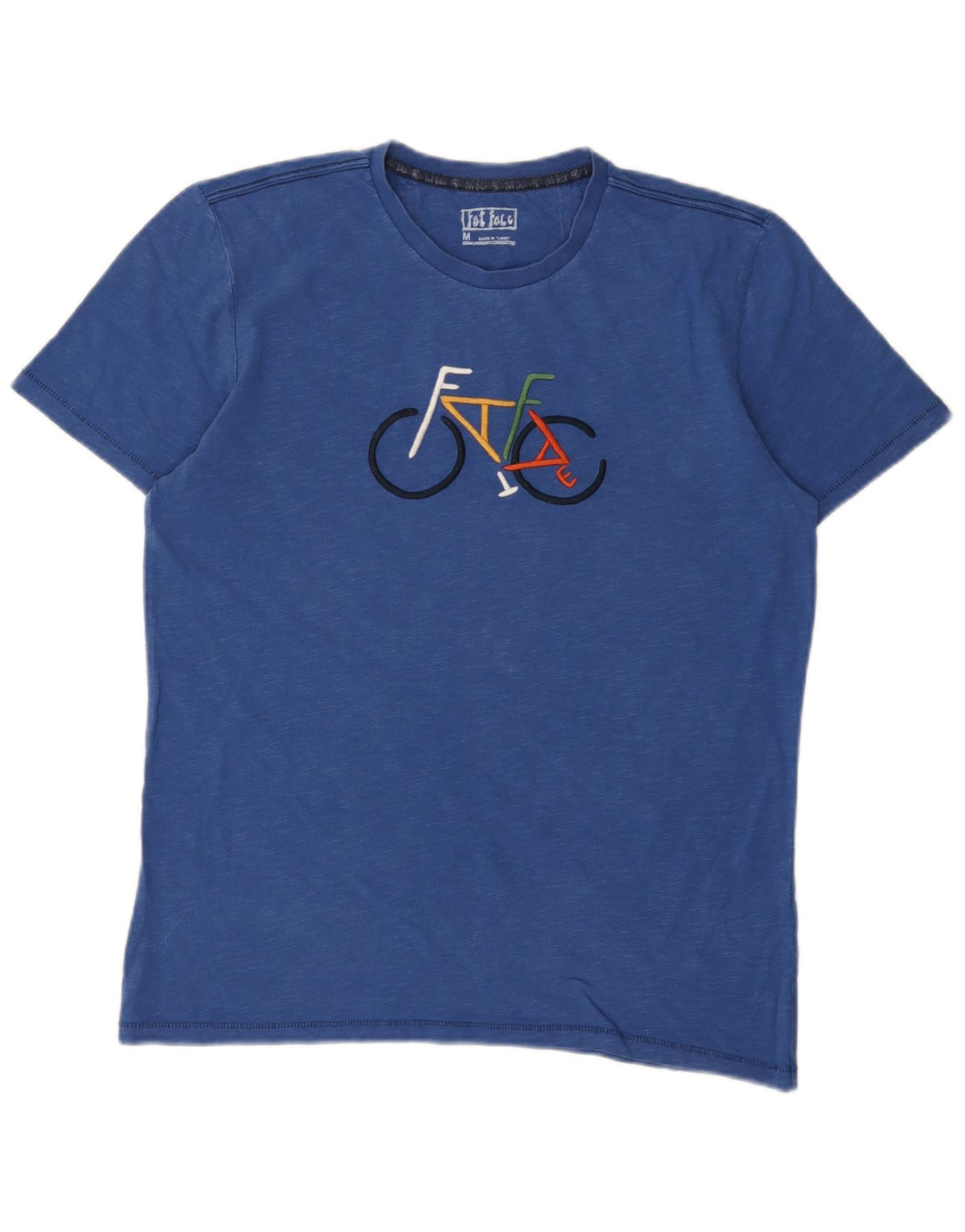 Fat Face Herre grafisk T-shirt Top Medium Blue Bomuld