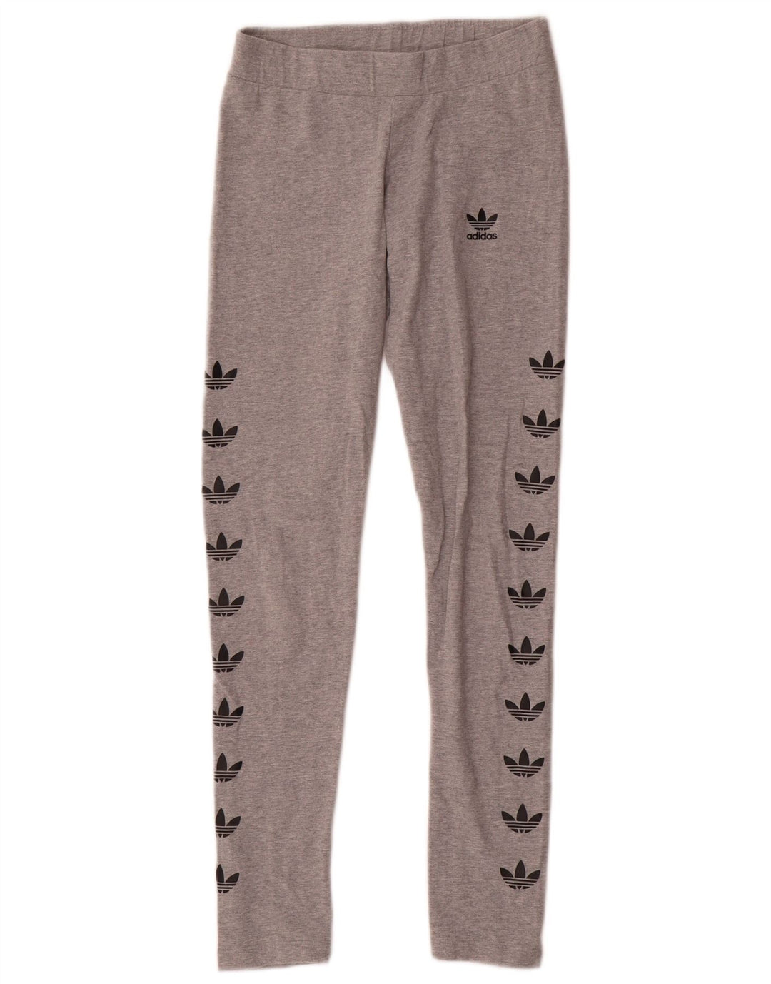 Adidas Dame Grafiske Leggings UK 8 Små Grå Bomuld