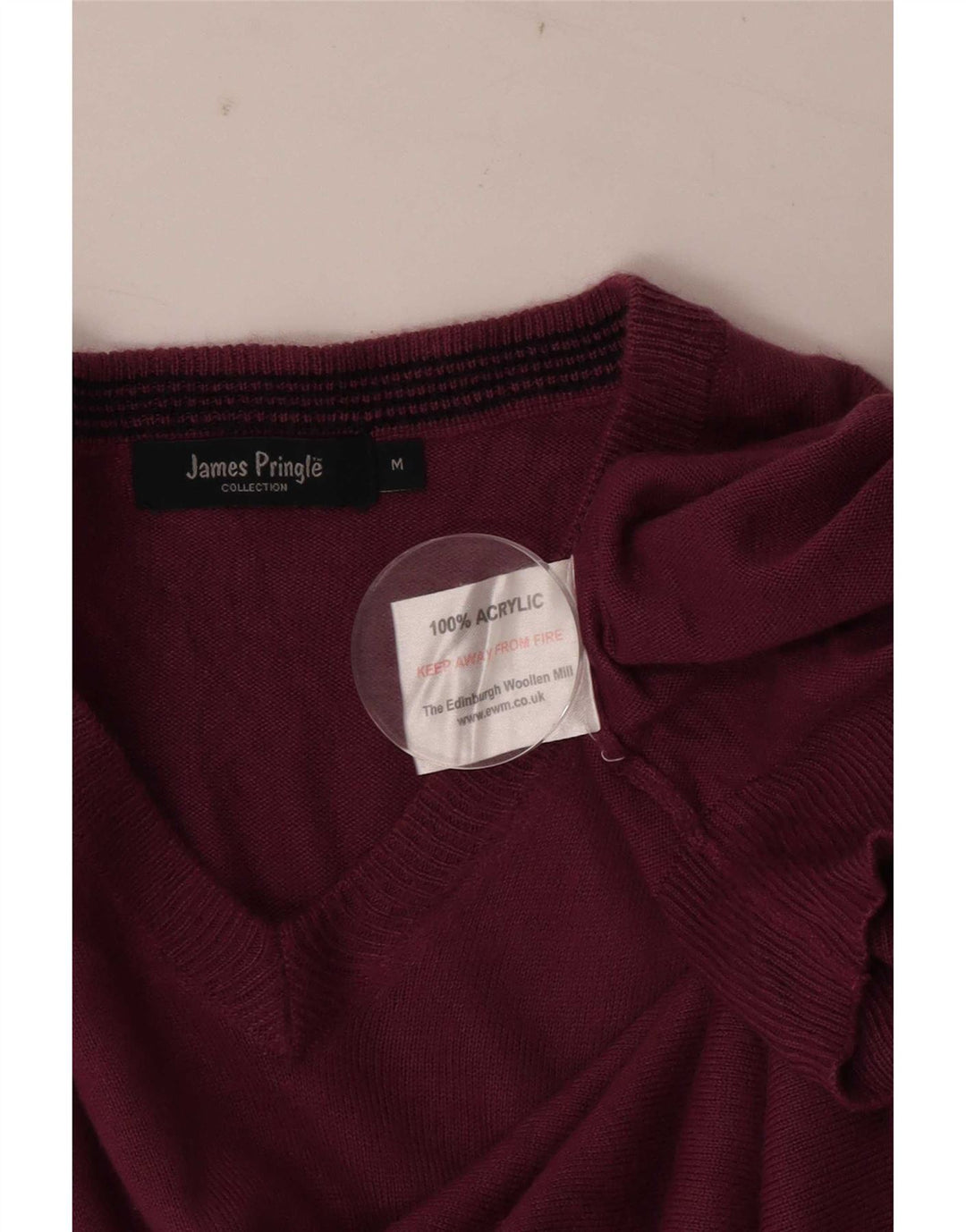 James Pringle Herre V-hals sweater Medium Burgund akryl