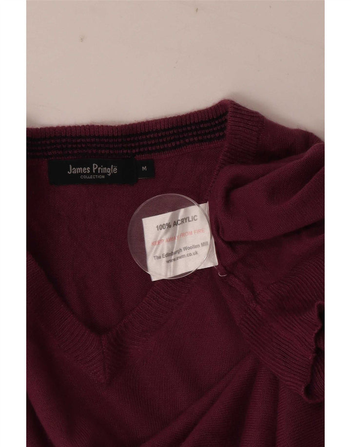 James Pringle Herre V-hals sweater Medium Burgund akryl