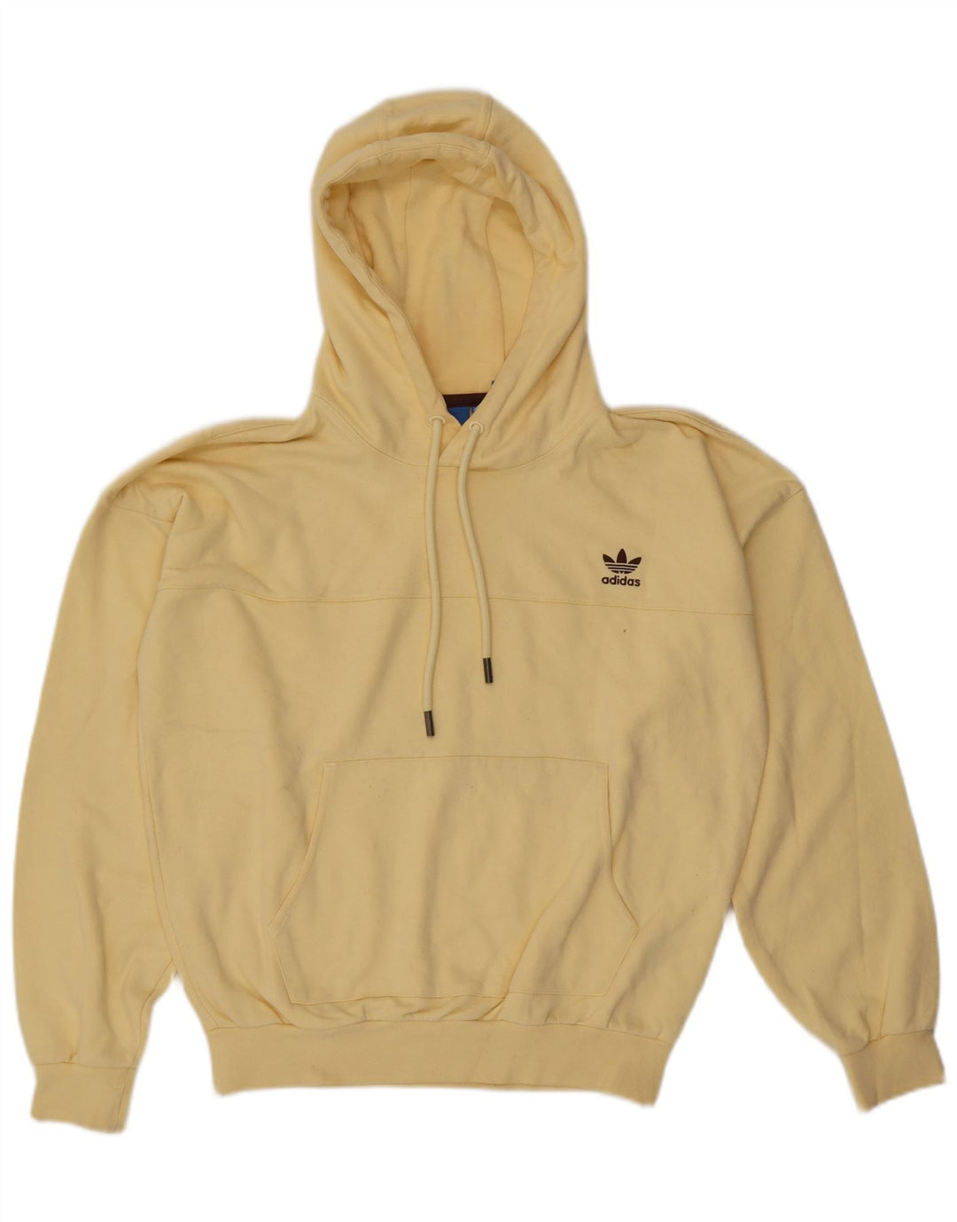Adidas Dame Oversized Hoodie Jumper UK 14 Medium Gul Bomuld