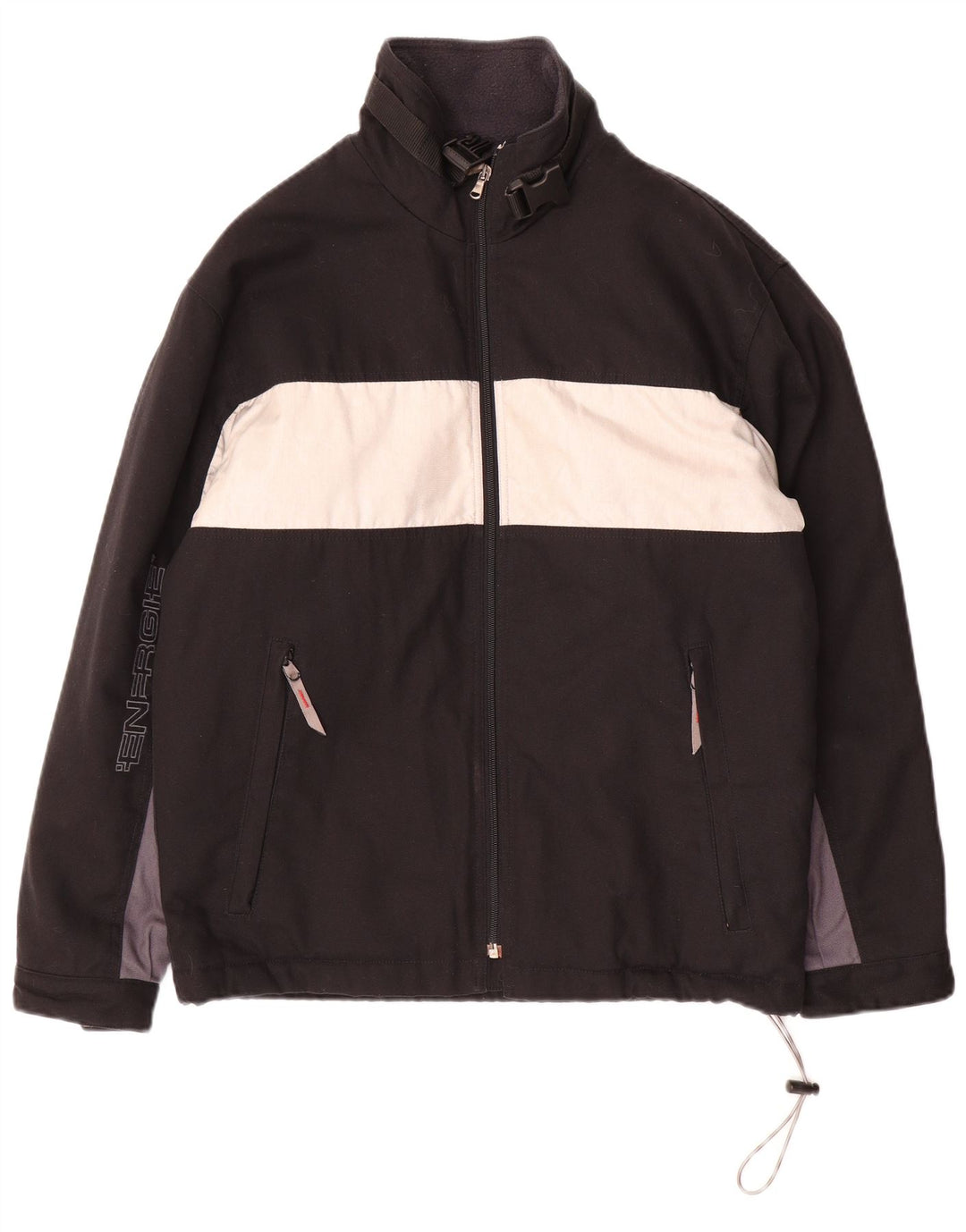Energie Herre Windbreaker Jacket UK 36 Small Black Colourblock Polyester
