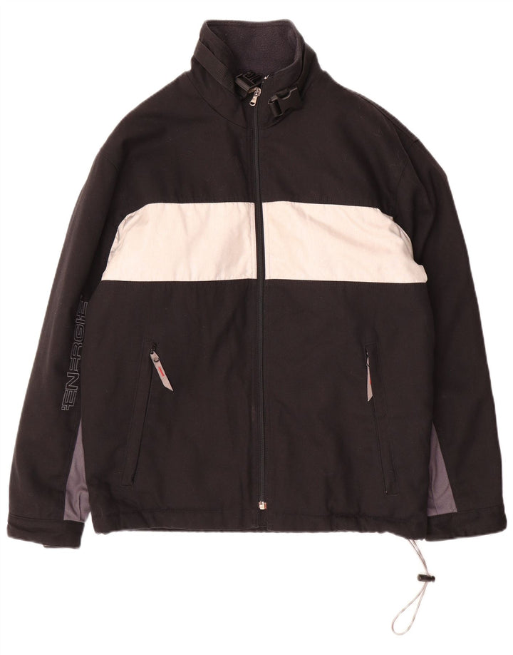 Energie Herre Windbreaker Jacket UK 36 Small Black Colourblock Polyester