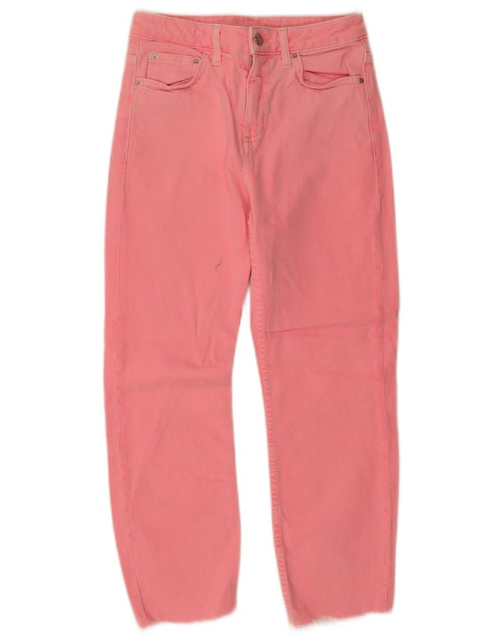 TOPSHOP Womens Cropped Jeans W25 L23 Pink Cotton