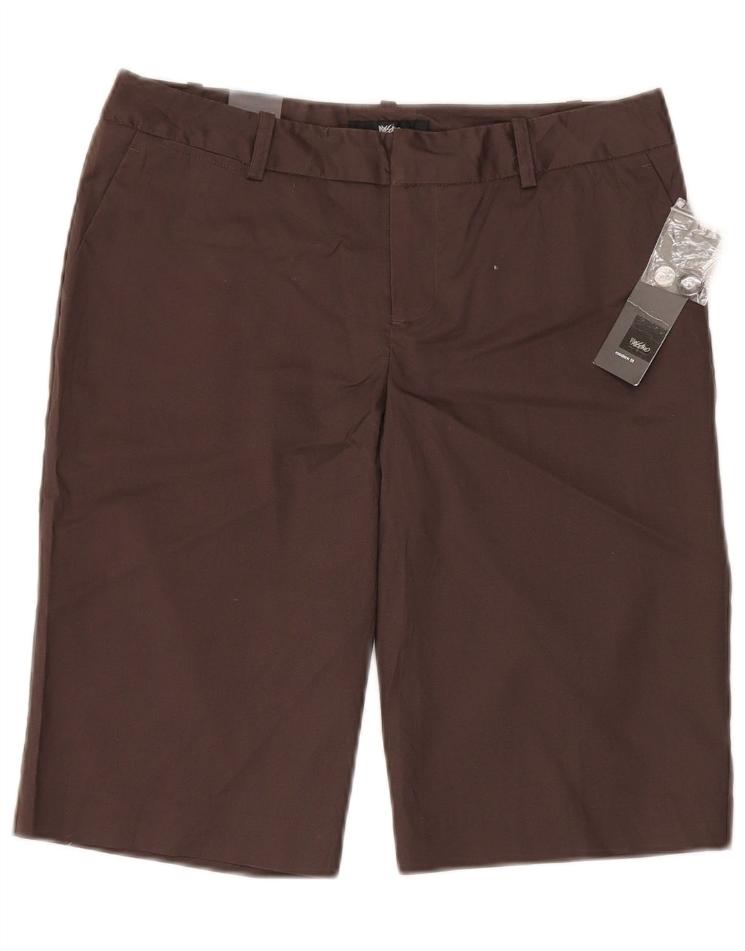 Mossimo Stretch Bermuda Shorts til kvinder W32 Stor brun bomuld