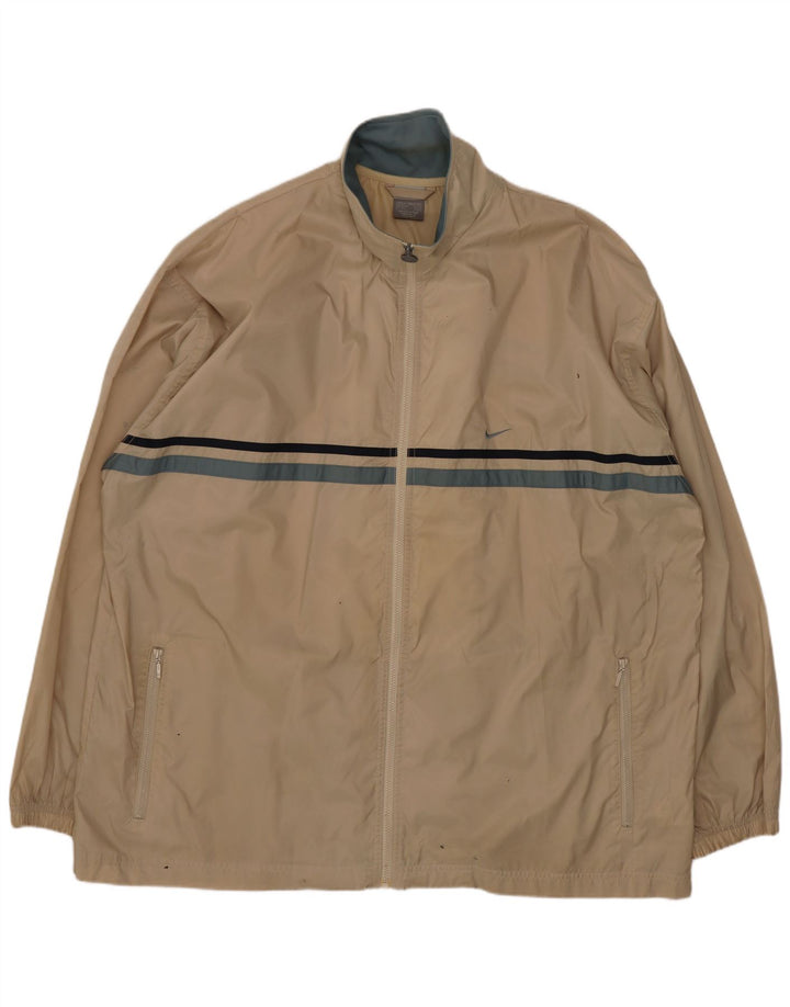 Nike træningsdragt topjakke til mænd 2XL beige stribet polyester