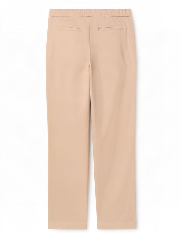 Reiss Dame Højtalje Lige Capri Bukser UK 10 Small W27 L21 Beige