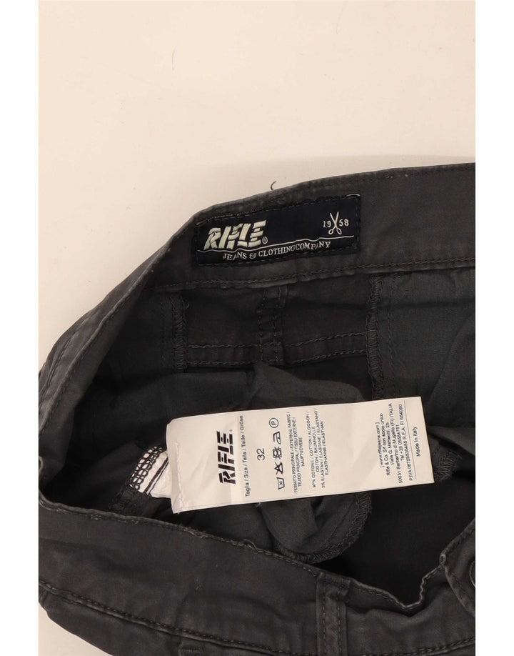 Rifle Herre Slim Cargo Bukser W32 L33 Grå Bomuld