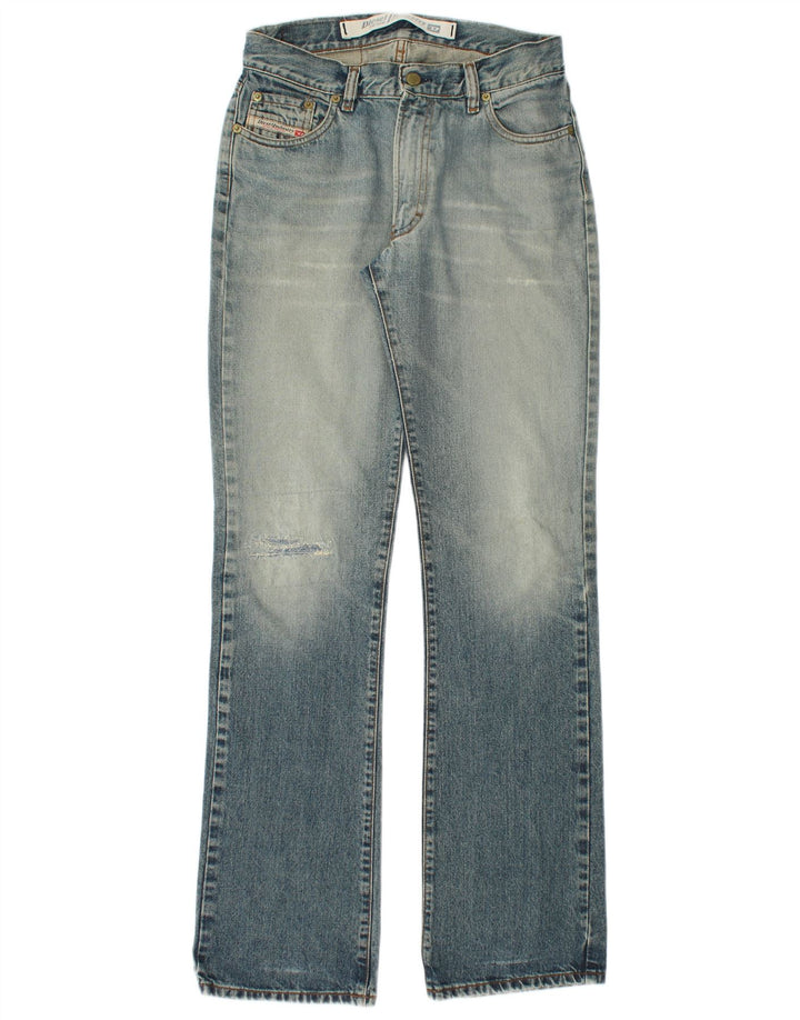 Diesel Dame Distressed Bootcut Jeans W30 L34 Blå Bomuld