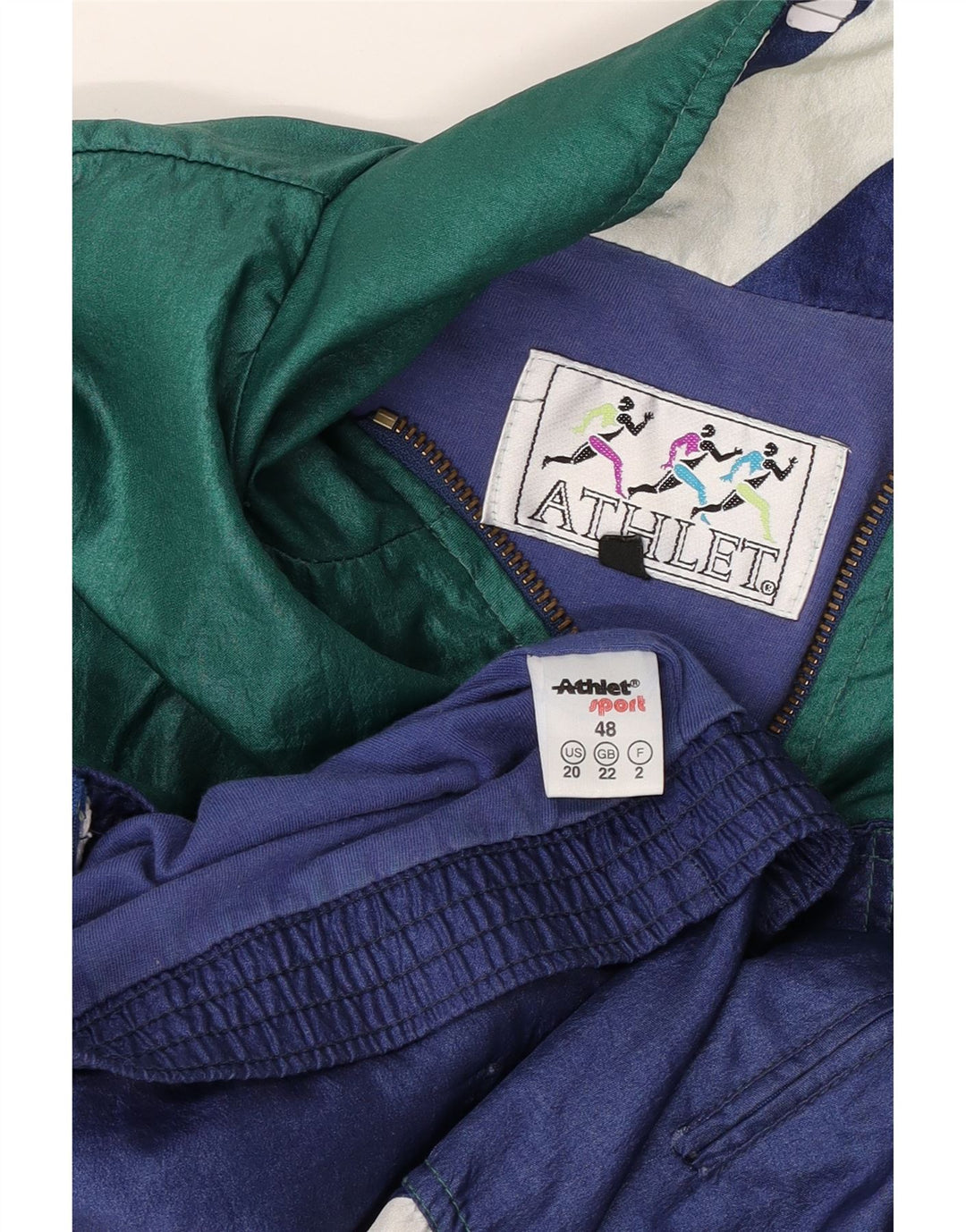 ATHLETA Grafisk træningsdragt topjakke til kvinder UK 22 3XL Grøn Colourblock