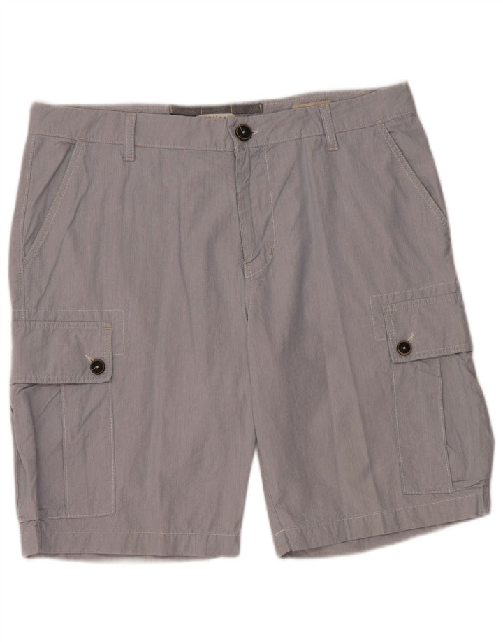 PLAYLIFE Heritage Cargo Shorts IT 50 Large W36 Blå nålestribet bomuld