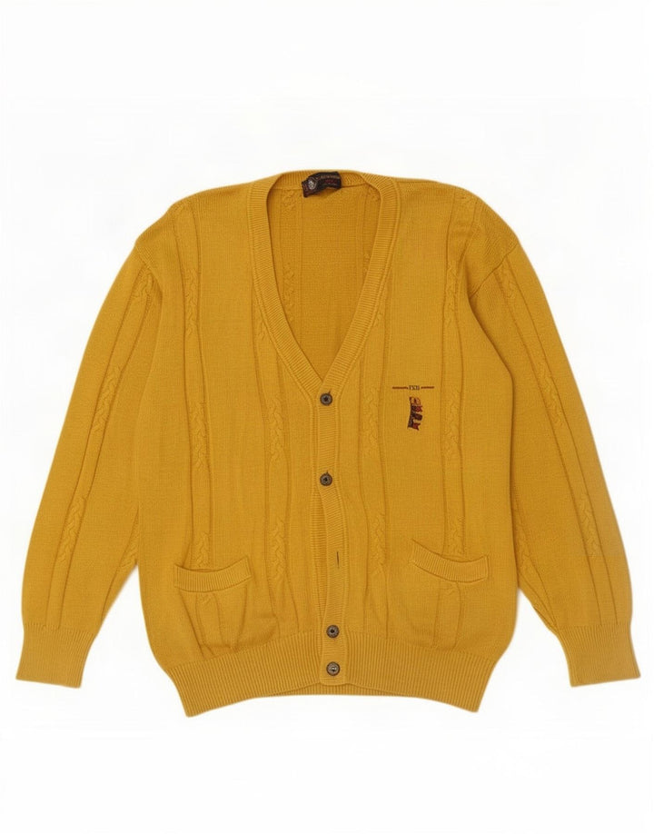 Malagrida herre cardigan sweater Medium gul bomuld