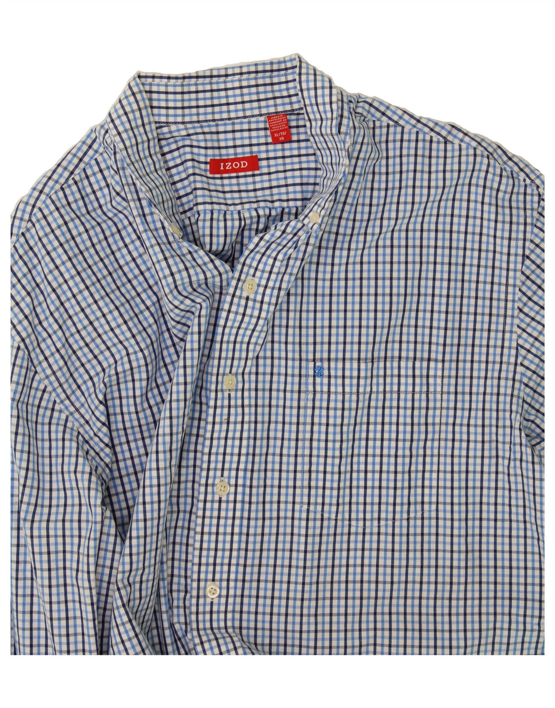 IZOD Mens Shirt XL Blue Check Cotton Vintage Izod and Second-Hand Izod from Messina Hembry 