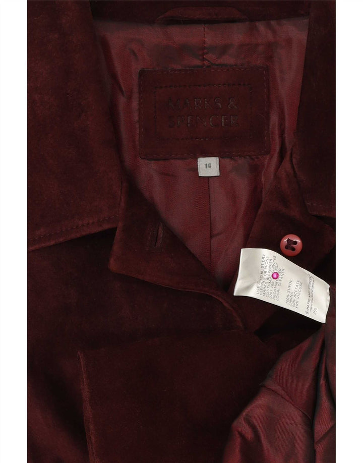Marks & Spencer Dame 5 Button Blazer Jacket UK 14 Medium Burgundy