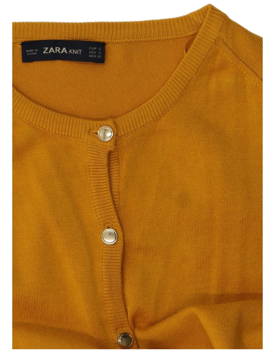ZARA Dame Cardigan Sweater UK 10 Lille Gul