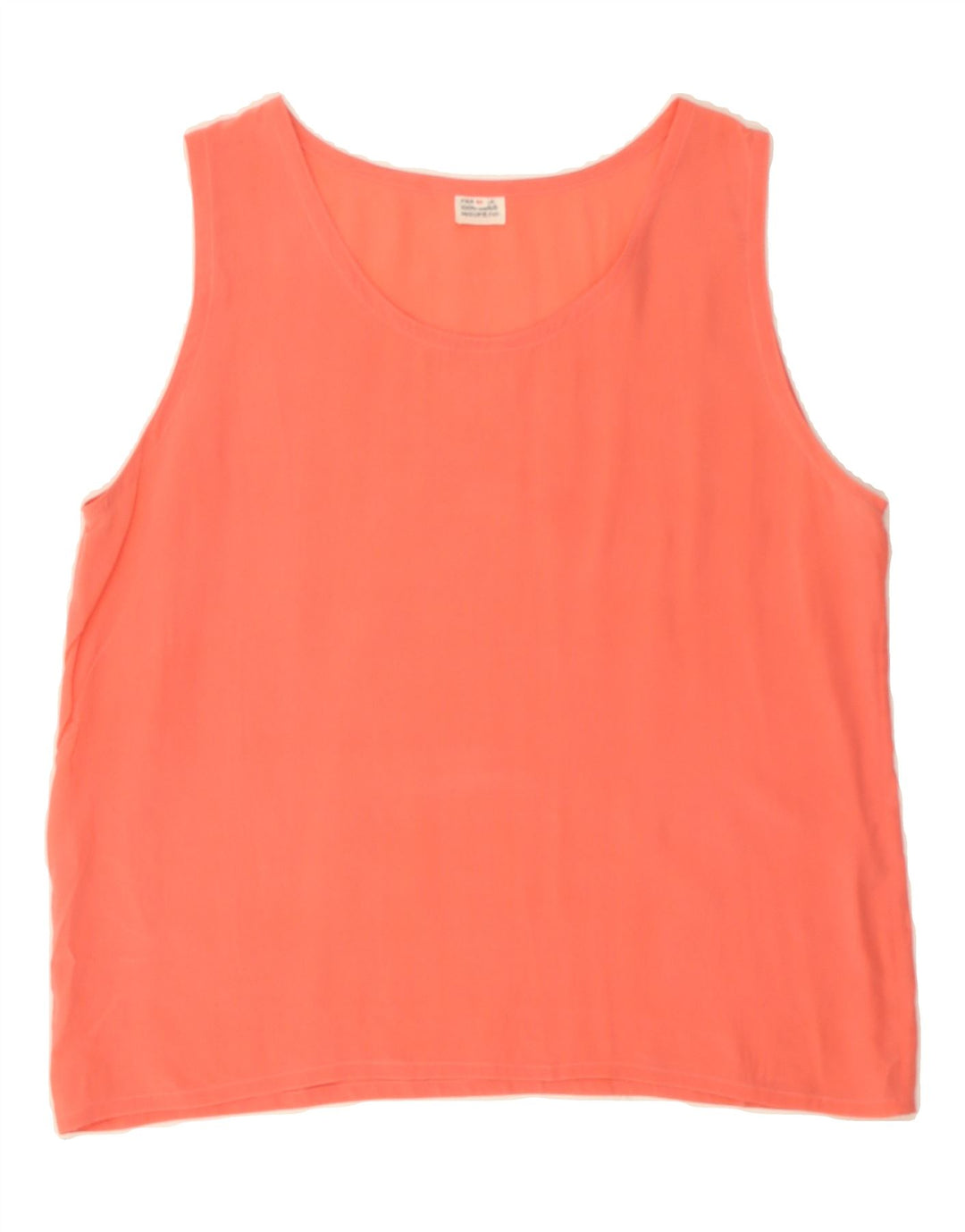 VINTAGE Womens Sleeveless Blouse Top UK 14 Medium Orange Silk Vintage Vintage and Second-Hand Vintage from Messina Hembry 