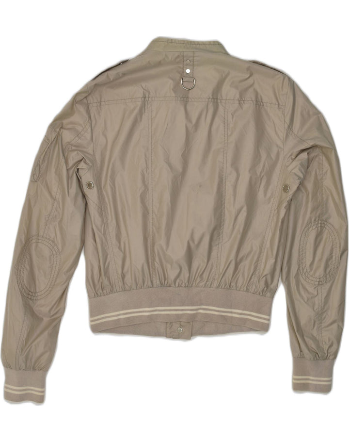 MONTECORE Womens Bomber Jacket IT 48 XL Beige Polyester | Vintage Montecore | Thrift | Second-Hand Montecore | Used Clothing | Messina Hembry 