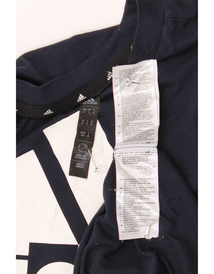Adidas Aeroready grafisk T-shirt top til mænd, lille marineblå polyester