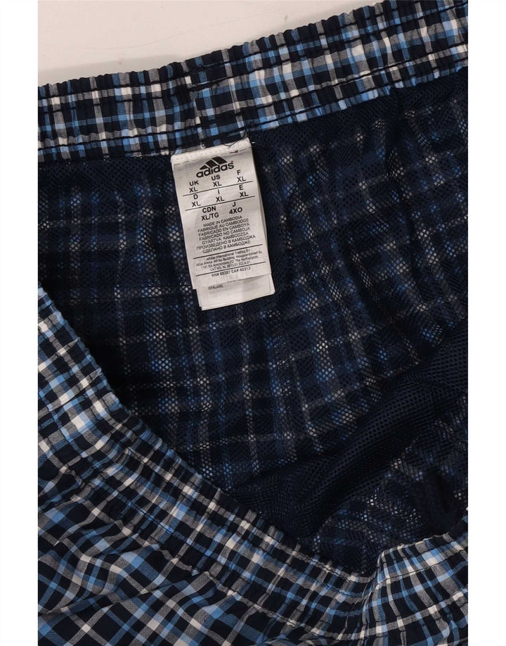 Adidas Badeshorts til mænd XL blå ternet polyester